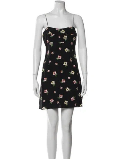 Pre-owned Intermix Silk Mini Dress In Black