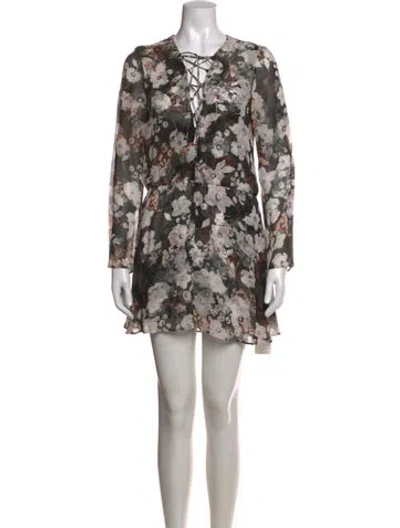 Pre-owned Intermix Silk Mini Dress In Black