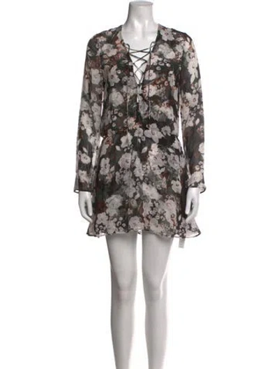 Pre-owned Intermix Silk Mini Dress In Black