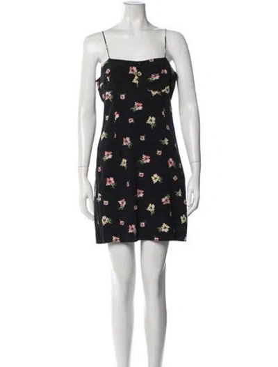 Pre-owned Intermix Silk Mini Dress In Black