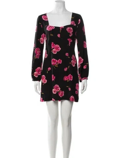 Pre-owned Intermix Silk Mini Dress In Black