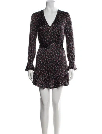Pre-owned Intermix Silk Mini Dress In Black