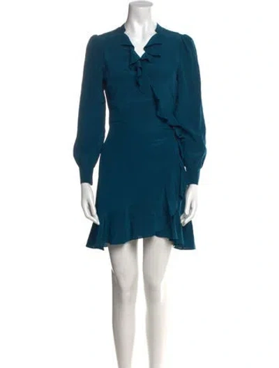 Pre-owned Intermix Silk Mini Dress In Blue