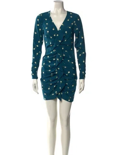 Pre-owned Intermix Silk Mini Dress In Blue