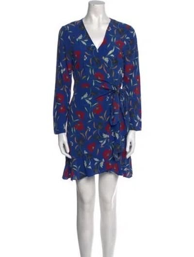 Pre-owned Intermix Silk Mini Dress In Blue