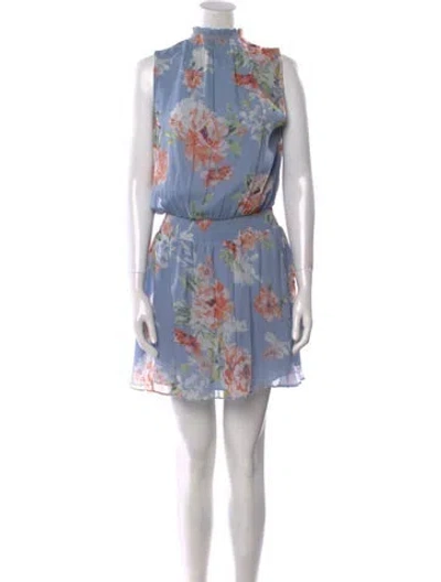 Pre-owned Intermix Silk Mini Dress In Blue