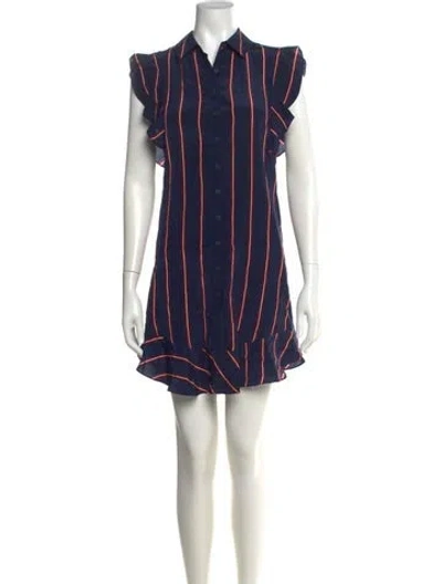 Pre-owned Intermix Silk Mini Dress In Blue
