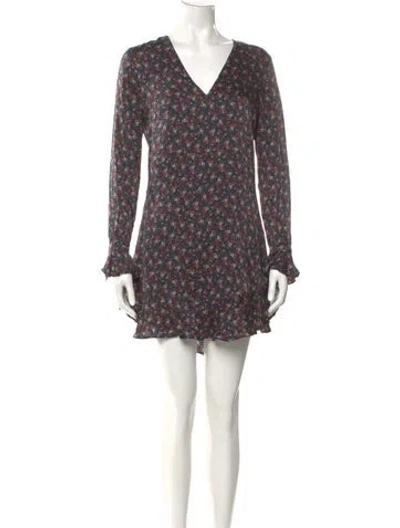 Pre-owned Intermix Silk Mini Dress In Blue