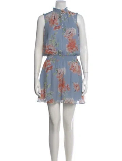 Pre-owned Intermix Silk Mini Dress In Blue