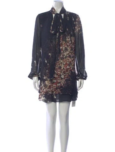 Pre-owned Intermix Silk Mini Dress In Blue