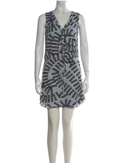 Pre-owned Intermix Silk Mini Dress In Blue