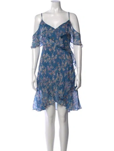 Pre-owned Intermix Silk Mini Dress In Blue