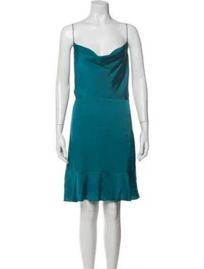 Pre-owned Intermix Silk Mini Dress In Blue