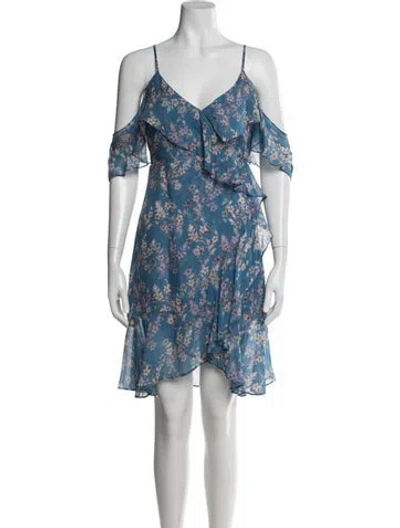 Pre-owned Intermix Silk Mini Dress In Blue
