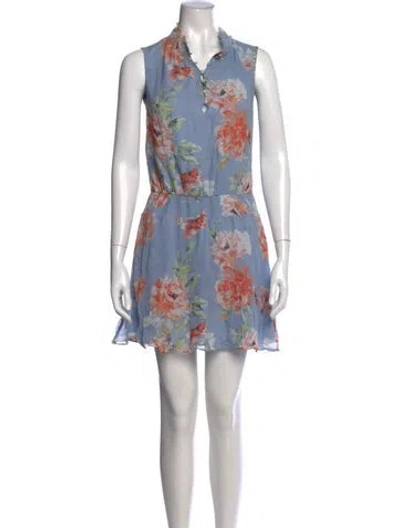 Pre-owned Intermix Silk Mini Dress In Blue