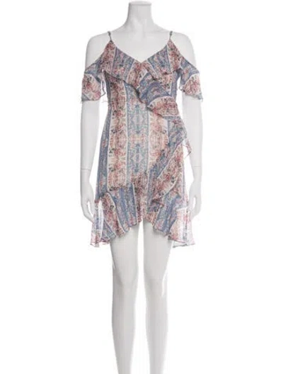 Pre-owned Intermix Silk Mini Dress In Blue