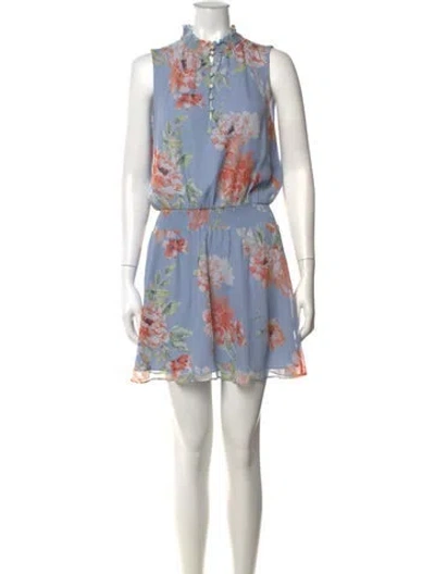 Pre-owned Intermix Silk Mini Dress In Blue