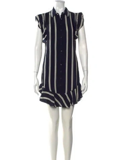 Pre-owned Intermix Silk Mini Dress In Blue