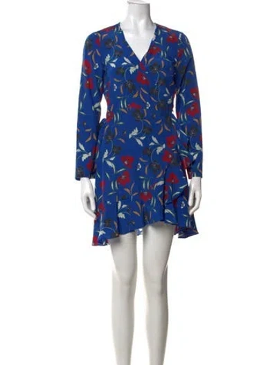 Pre-owned Intermix Silk Mini Dress In Blue
