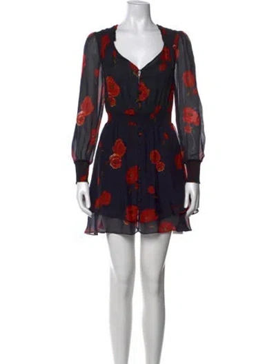 Pre-owned Intermix Silk Mini Dress In Blue