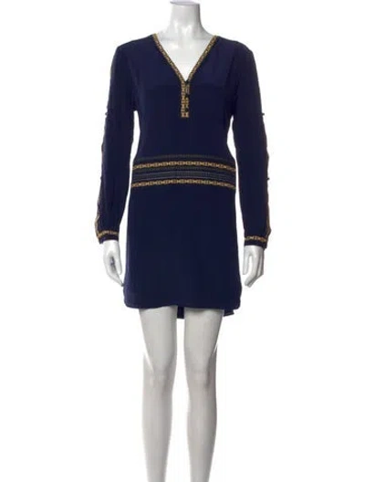 Pre-owned Intermix Silk Mini Dress In Blue