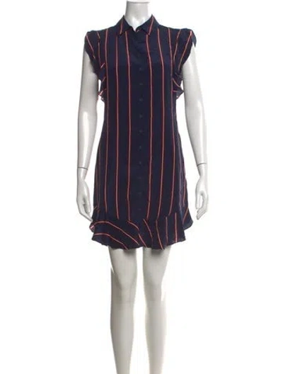 Pre-owned Intermix Silk Mini Dress In Blue
