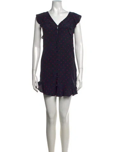 Pre-owned Intermix Silk Mini Dress In Blue
