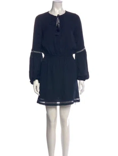 Pre-owned Intermix Silk Mini Dress In Blue