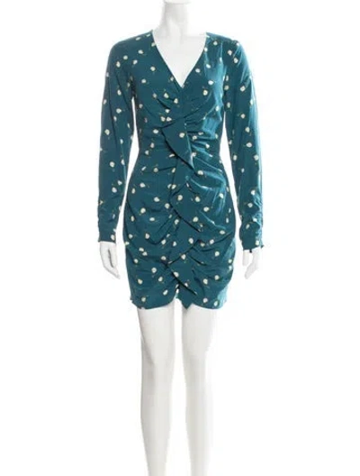 Pre-owned Intermix Silk Mini Dress In Blue