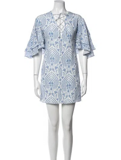 Pre-owned Intermix Silk Mini Dress In Blue