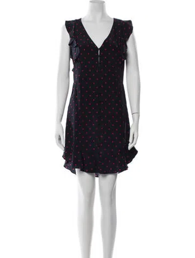 Pre-owned Intermix Silk Mini Dress In Blue