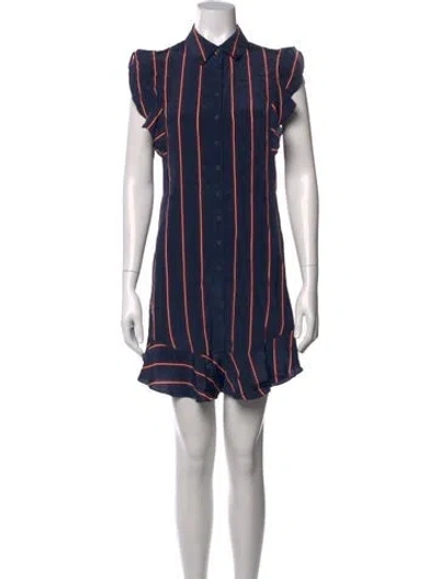 Pre-owned Intermix Silk Mini Dress In Blue/red