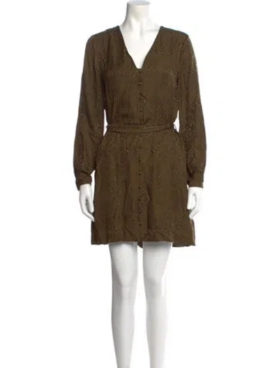 Pre-owned Intermix Silk Mini Dress In Brown