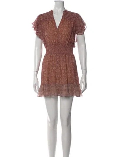 Pre-owned Intermix Silk Mini Dress In Brown