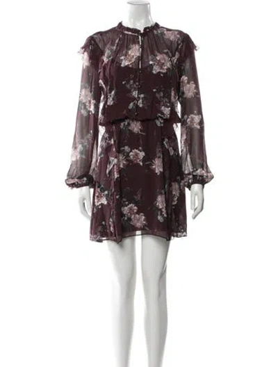 Pre-owned Intermix Silk Mini Dress In Burgundy