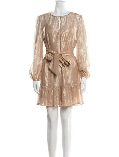 Pre-owned Intermix Silk Mini Dress In Gold