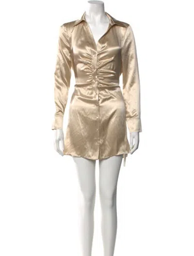 Pre-owned Intermix Silk Mini Dress In Gold
