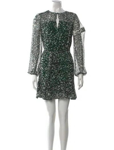 Pre-owned Intermix Silk Mini Dress In Green