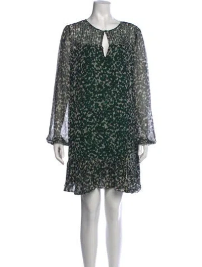 Pre-owned Intermix Silk Mini Dress In Green