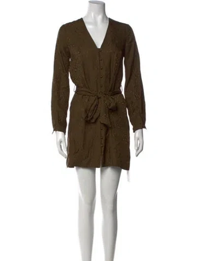 Pre-owned Intermix Silk Mini Dress In Green