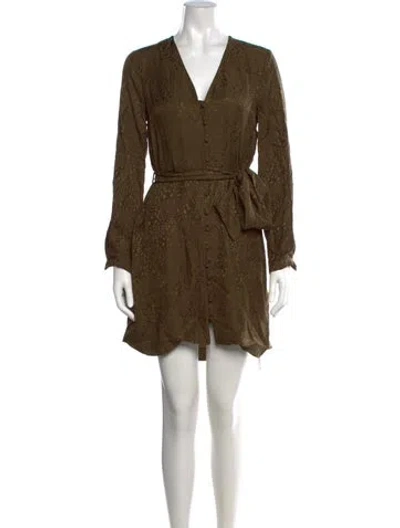 Pre-owned Intermix Silk Mini Dress In Green