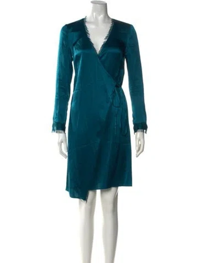 Pre-owned Intermix Silk Mini Dress In Green