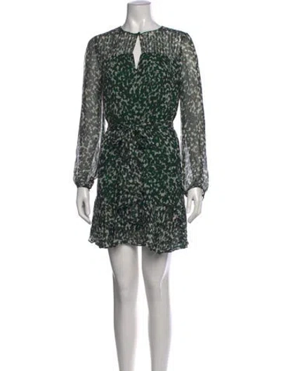 Pre-owned Intermix Silk Mini Dress In Green