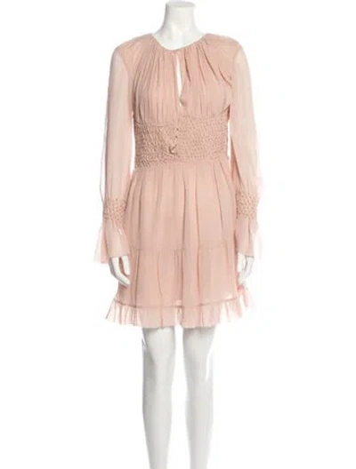 Pre-owned Intermix Silk Mini Dress In Neutral