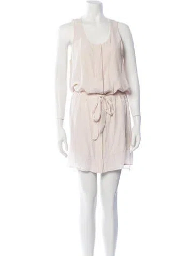Pre-owned Intermix Silk Mini Dress In Neutrals