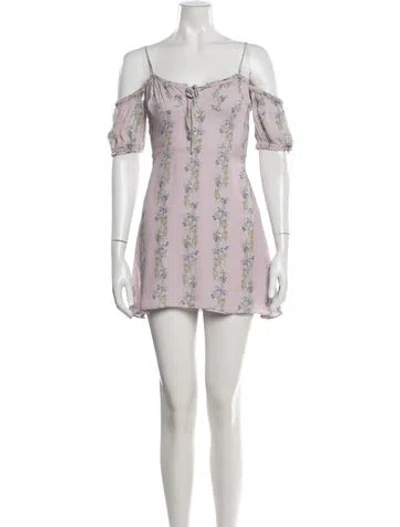 Pre-owned Intermix Silk Mini Dress In Purple