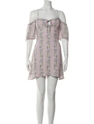 Pre-owned Intermix Silk Mini Dress In Purple