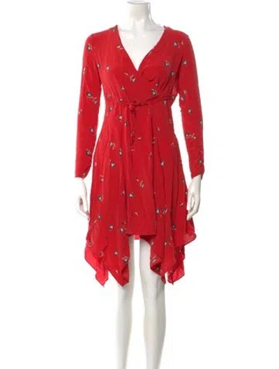 Pre-owned Intermix Silk Mini Dress In Red