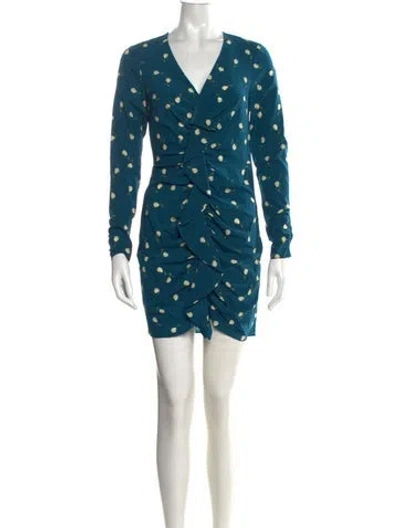 Pre-owned Intermix Silk Mini Dress W/ Tags In Blue