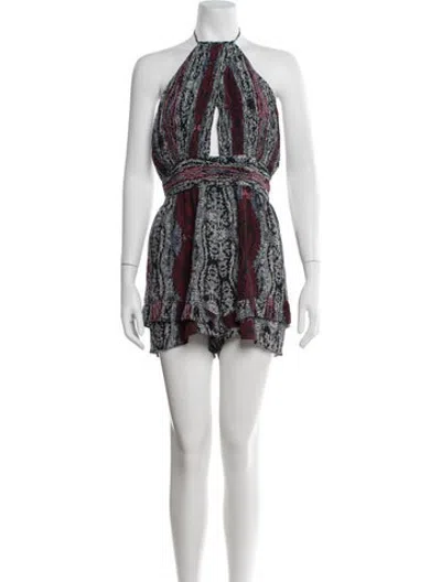 Pre-owned Intermix Silk Paisley Print Romper W/ Tags In Multicolor